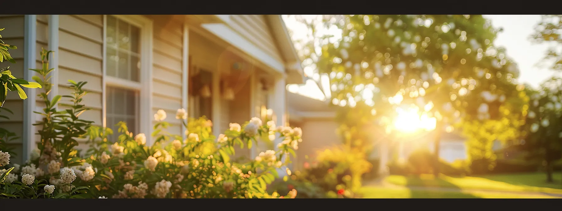 a bright, freshly cleaned exterior of a home glistens under the warm sunlight, showcasing the transformative power of professional power washing services.