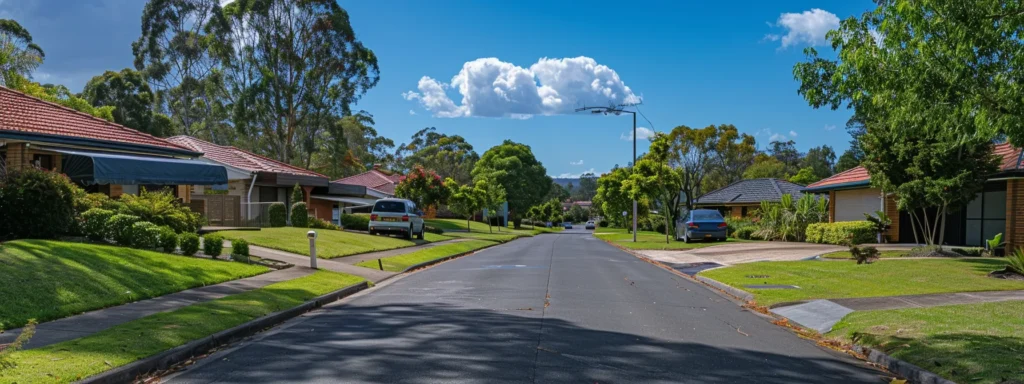 a vibrant, eye-catching roofing advertisement displayed on a sunny suburban street, showcasing a new roof installation with lush greenery and clear blue skies, designed to attract residential leads.